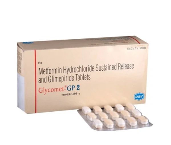 Glycomet GP 2 Tablet - Glimipride (2mg) Metformin (500mg)