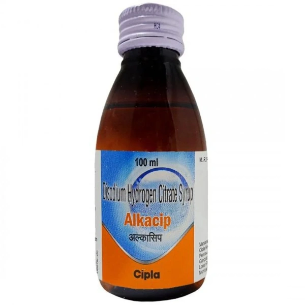 Alkacip Syrup 100ml for Kidney & Gout Stone - 100 ml, Disodium Hydrogen Citrate (1.53gm/5ml)