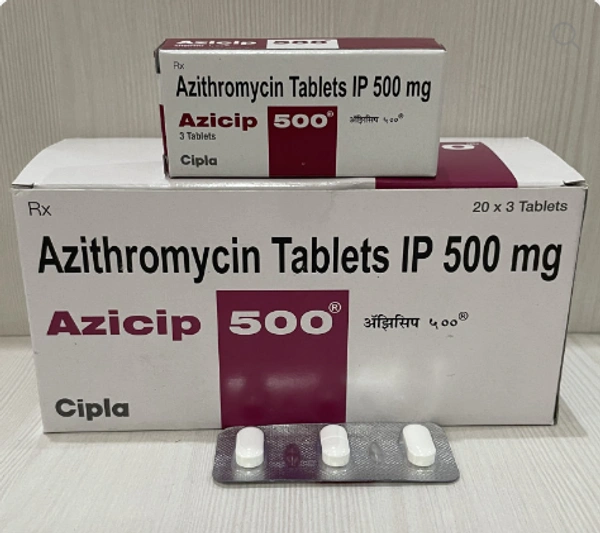 Azicip 500 Tablet - 1 Strip ( 03 Tablets), Azithromycin (500mg)