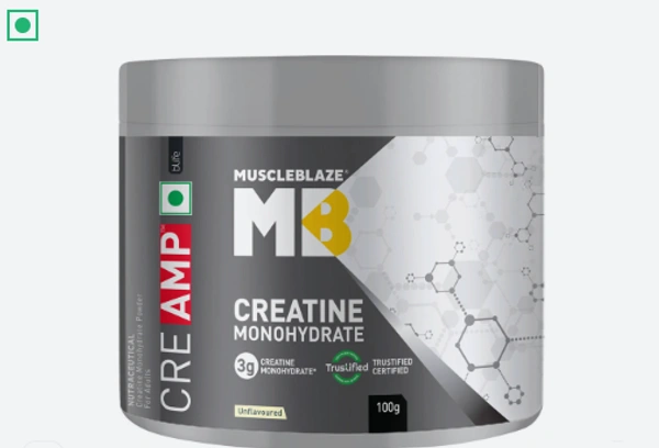 MuscleBlaze Creatine Monohydrate CreAMP, 100 g (0.22 lb) - NET WEIGHT 100 gm