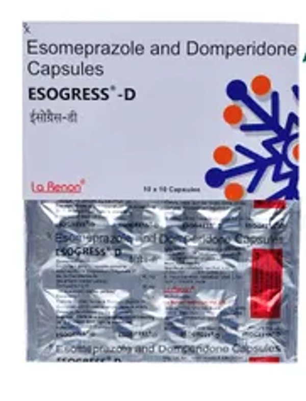 Esogress-D Capsule  - 1 Strip (10 Tablets), Domperidone (30mg) + Esomeprazole (40mg)