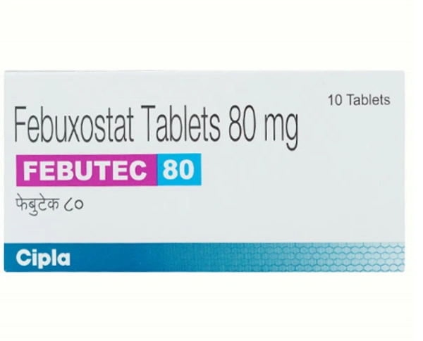 Febutec 80mg Tablet - 1 Strip (10 Tablets), Febuxostat (80mg)