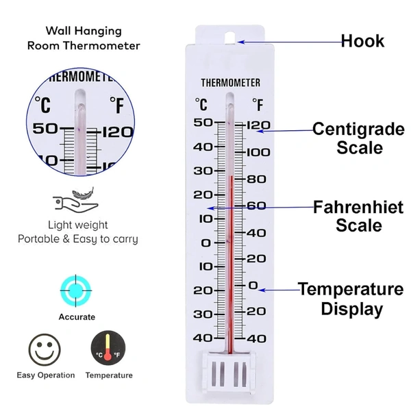 Hanimax Romm Thermometer (1pc.) Wall mounting analog Thermometer