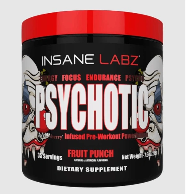 Insane Labz | Psychotic | Pre Workout - Net wt. :-215 gm  35 Serving, 60 Serving, Fruit Punch