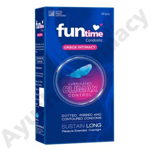 Condoms, Ayurveda Leeford Bigfun Play Longer Climax Control Dotted Condoms (10Condoms)