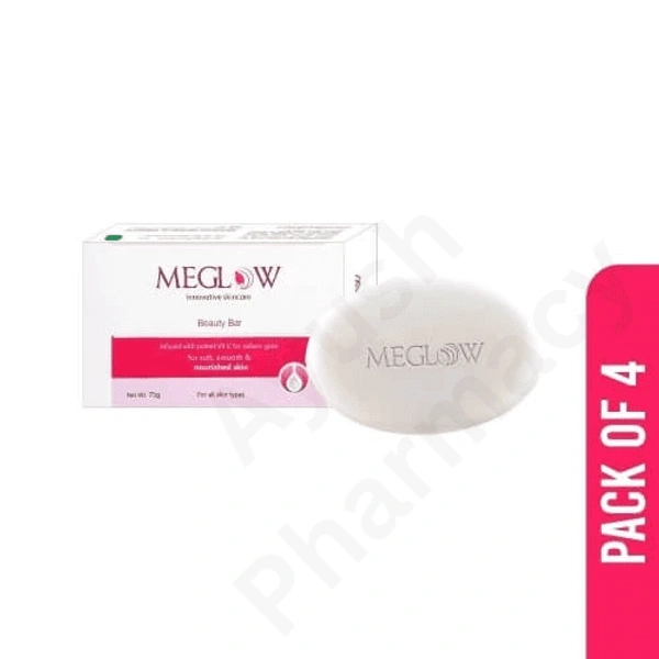 Leeford Healthcare Ltd Meglow Beauty Soap (75g) - Pack Of 4
