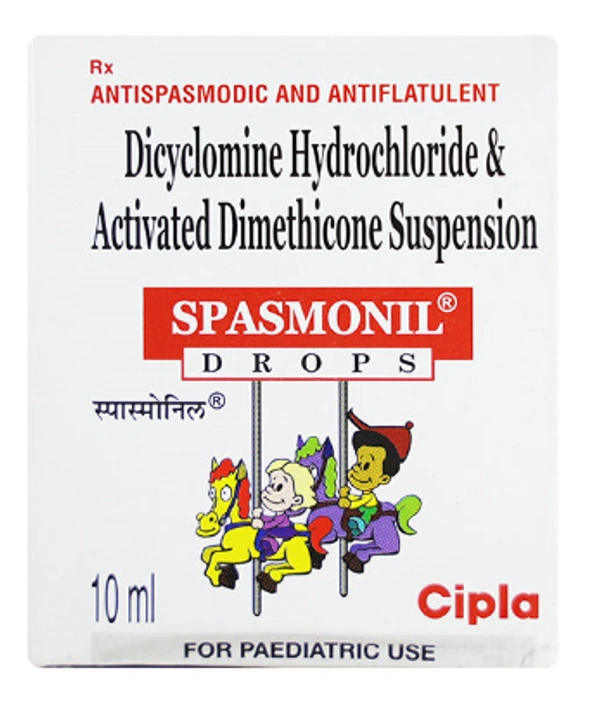 Spasmonil Drop - 10ml, Dicyclomine (10mg) + Dimethicone (40mg)