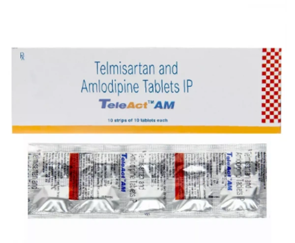 Teleact AM Tablet - 1 STRIP ( 10 TABLETS), Telmisartan (40mg) + Amlodipine (5mg)