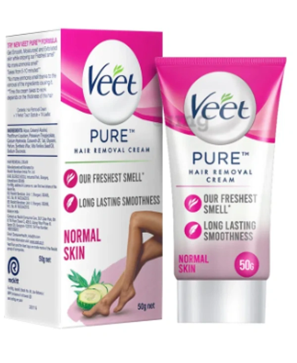 Veet Pure Hair Removal Cream for Women | No Ammonia Smell | For Normal Skin - 50g