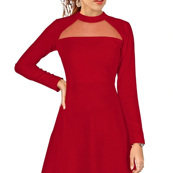 Exclusive Designer Stylish Full Sleeve Dress  - black, maroon, blue, red ,yellow , S, M, L, XL