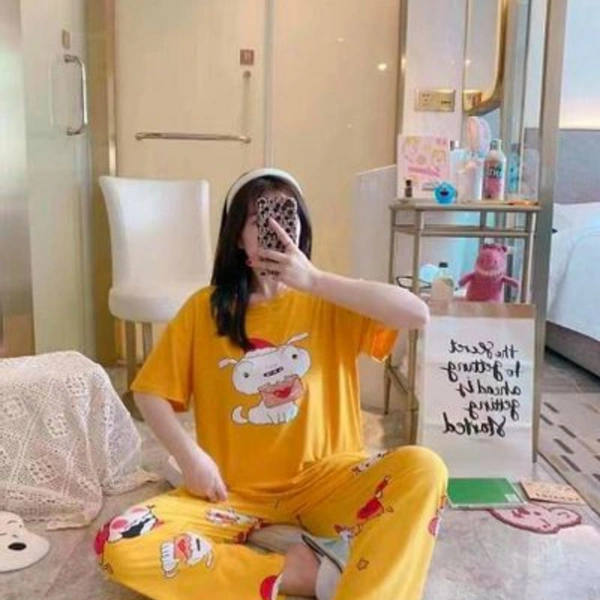Stylist Printed Nightsuit For Women  - 8 colour  defrent design , XL, XXL, XXXL