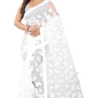 Fantastic Net Embroidered Satin Border Sarees - same colour with pic , 6.30 mtr