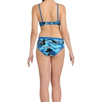  Blue Cotton Spandex Bra & Panty Set For Women's