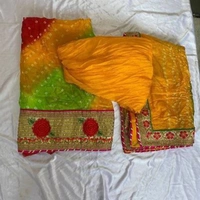 Attractive Art Silk Bandhani Gota Patti Dress Material With Dupatta
