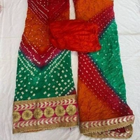 Attractive Art Silk Bandhani Gota Patti Dress Material With Dupatta