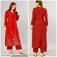 *Catalog Name:* Precious Printed Rayon Kurti Palazzo Sets