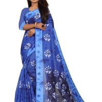 Stylist Linen Bandhej Printed Sarees With Blouse Piece