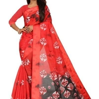 Stylist Linen Bandhej Printed Sarees With Blouse Piece