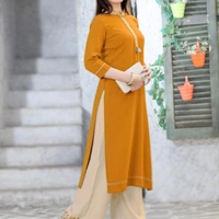 Catalog Name:* Elegant Rayon Solid Straight Knee Length Palazzo Sets