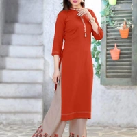Catalog Name:* Elegant Rayon Solid Straight Knee Length Palazzo Sets