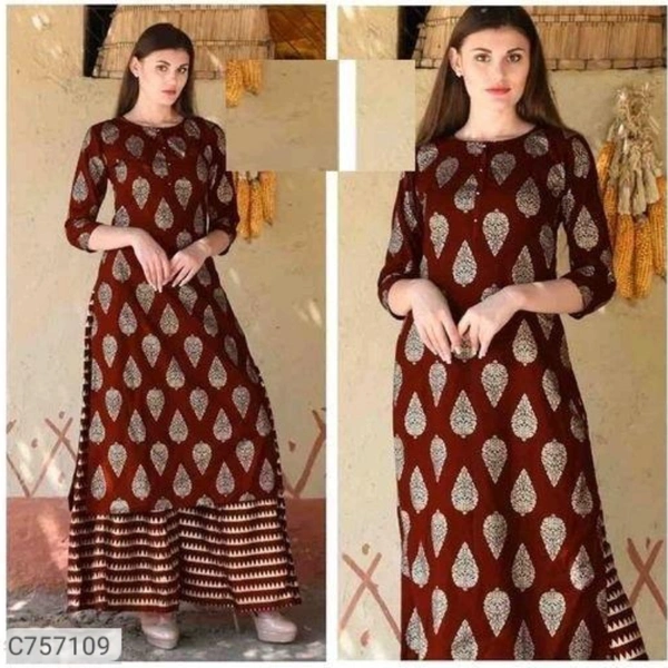 *Catalog Name:* Latest Rayon Printed Kurti and Palazzo Sets
