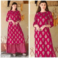 *Catalog Name:* Latest Rayon Printed Kurti and Palazzo Sets