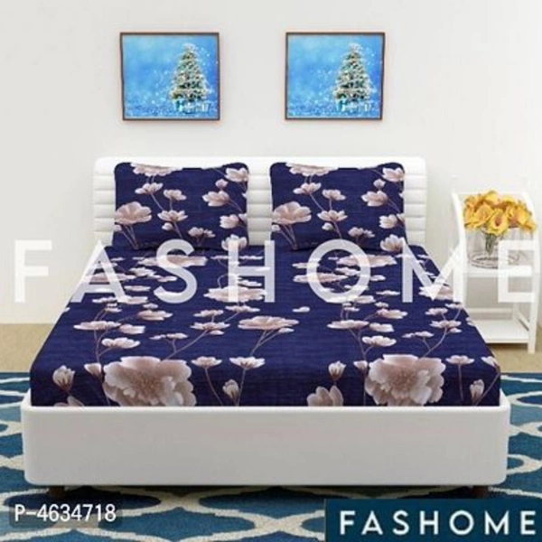  Floral Printed Glace Cotton Queen Size(90"*100")Bedsheets