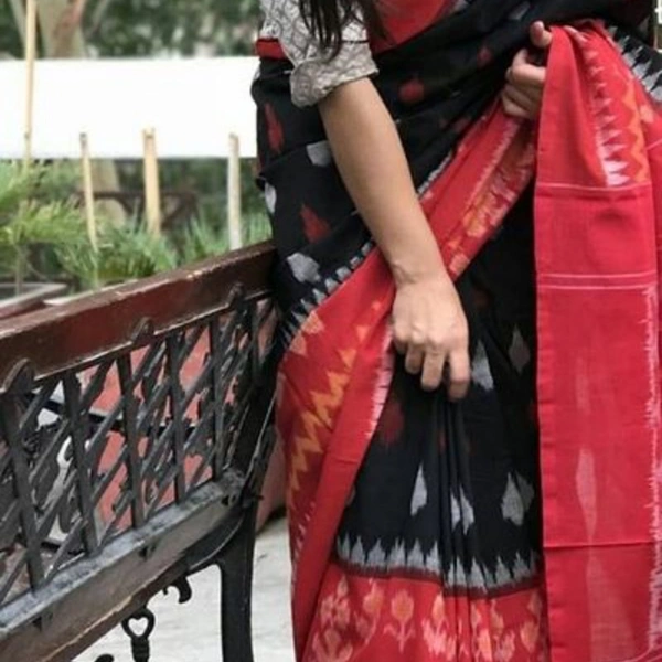 Ikkat Print Soft Cotton Mulmul Sarees