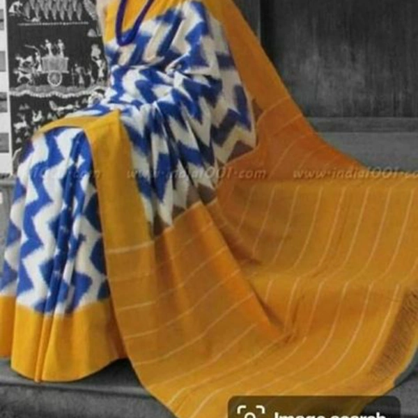 Ikkat Print Soft Cotton Mulmul Sarees