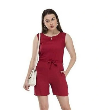 Trendy Rayon Solid Playsuit