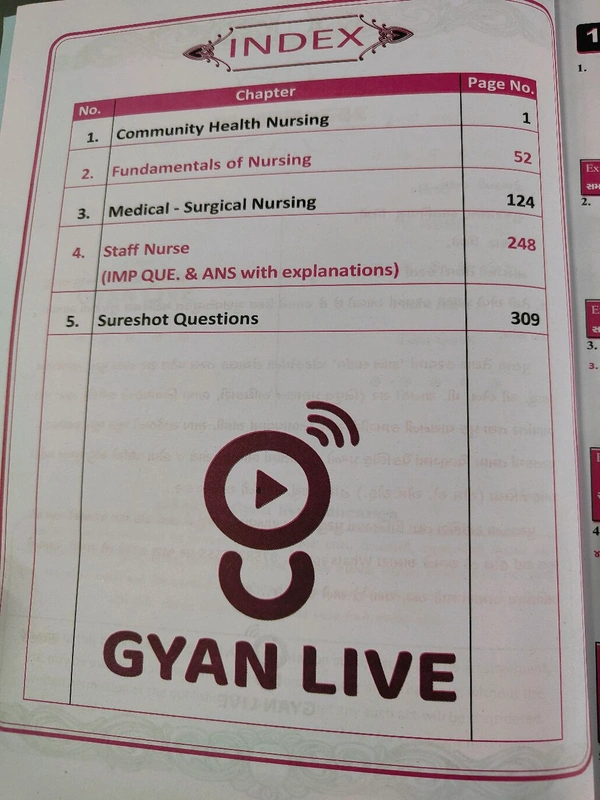 GYAN LIVE સ્ટાફ નર્સ ગુજરાતી અંગેજી બંને ભાષા માં દરેક પ્રસ્નો ની વિસ્તૃત સમજણ આપતું પુસ્તક પરીક્ષા માટે ઉપયોગી 
