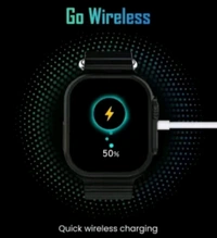 OM NAMAH SHIVAY ENTERPRISES  T800 ultra smart watch with wireless charging Smartwatch (orange Strap, M) - Black, FREE SIZE