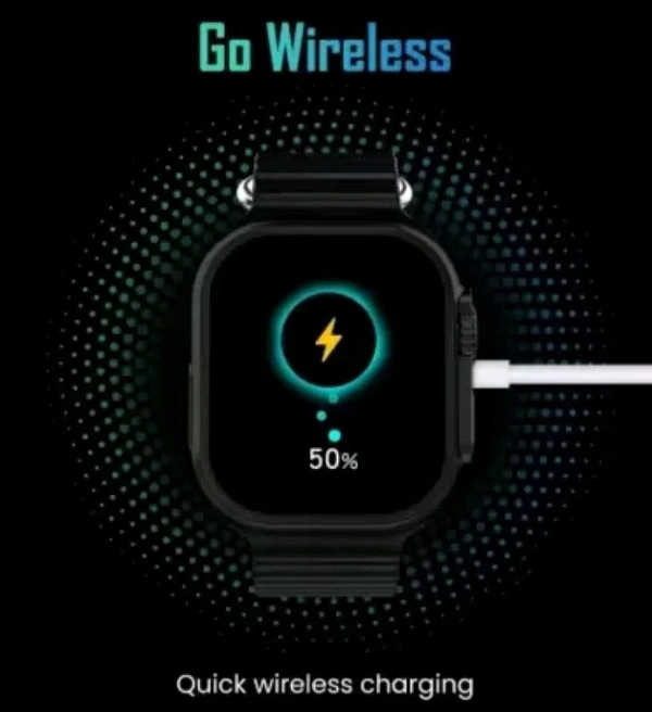 OM NAMAH SHIVAY ENTERPRISES  T800 ultra smart watch with wireless charging Smartwatch (orange Strap, M) - Black, FREE SIZE