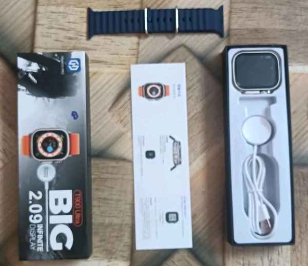 OM NAMAH SHIVAY ENTERPRISES  T900 BIG 2.09 SMARTWATCH (BLACK STRAP , FREE SIZE - Black, FREE SIZE
