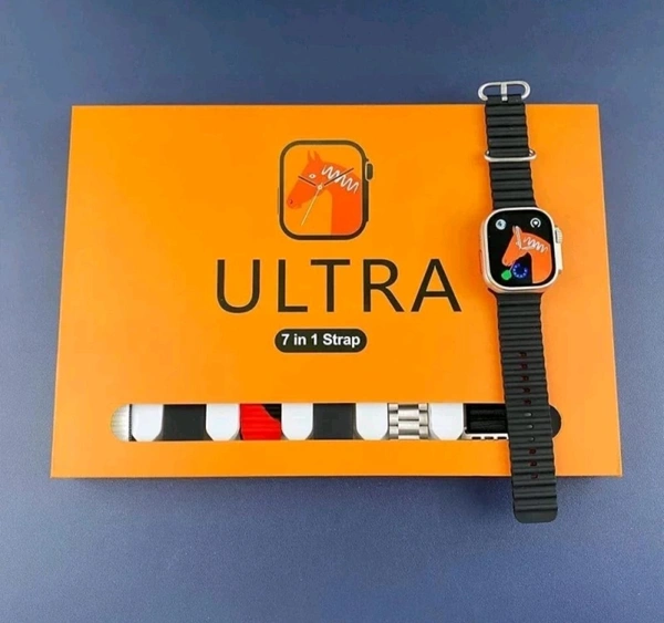 OM NAMAH SHIVAY ENTERPRISES  7 in 1 combo ultra Smartwatch t7 Smartwatch (Multicolor Strap, Free Size) - SILVER, FREE SIZE