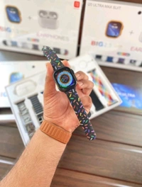 OM NAMAH SHIVAY ENTERPRISES  i20 Ultra Max 10 in 1 Earbuds Smartwatch Combo with unique Straps Smartwatch (Multicolor Strap, 49) - FREE SIZE