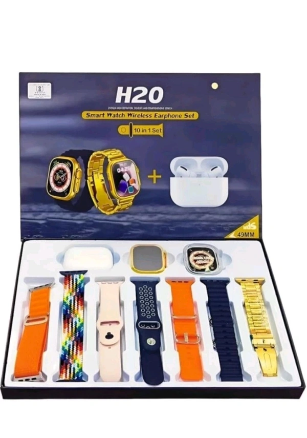 PROFITKART  H20 Bluetooth calling, Phone Book, Music Control, Voice assis. with 1- earpods Smartwatch (Pink Strap, 2.19 Inch HD Display) - FREE SIZE
