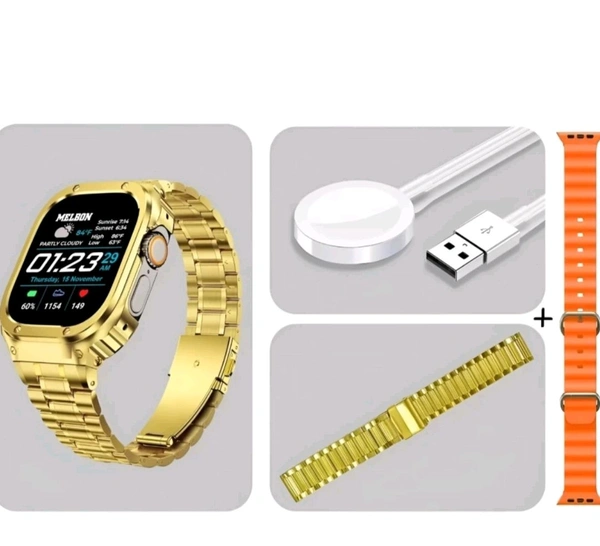 PROFITKART  H20 Bluetooth calling, Phone Book, Music Control, Voice assis. with 1- earpods Smartwatch (Pink Strap, 2.19 Inch HD Display) - FREE SIZE