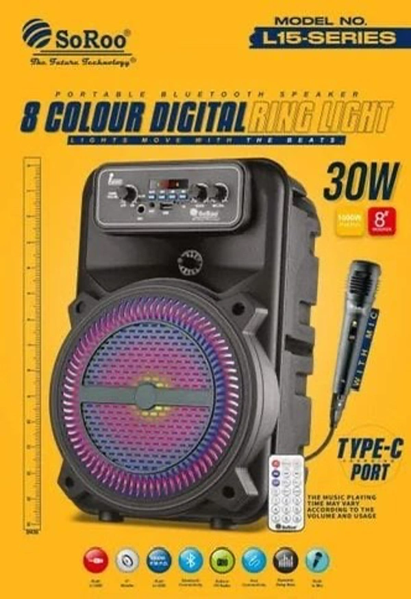 YOROTO Soroo 5.1 Wireless DJ  Speakers With Wireless Mic L16 - Black, FREE SIZE