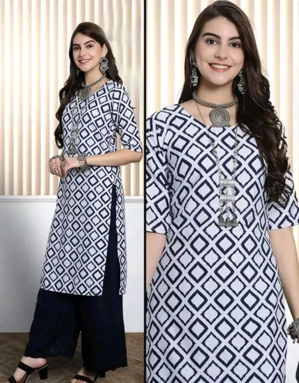 OM NAMAH SHIVAY ENTERPRISES  American Crepe Kurti For Women  - White, S  M  L  XL  XXL