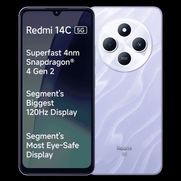 REDMI  REDMIREDMI Smart Phone14C 5G (Stardust Purple, 128 GB) (4 GB RAM) - Purple