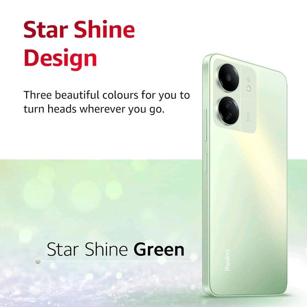 REDMI  Redmi Smart Phone13C (Starshine Green, 8GB RAM, 256GB Storage) | Powered by 4G MediaTek Helio G85 | 90Hz Display | 50MP AI Triple Camera - Green