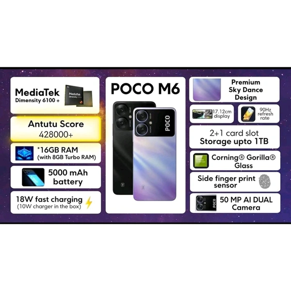 POCO M6 5G | 4GB RAM 64GB Storage (Polaris Green) - polaris Green, 4GB