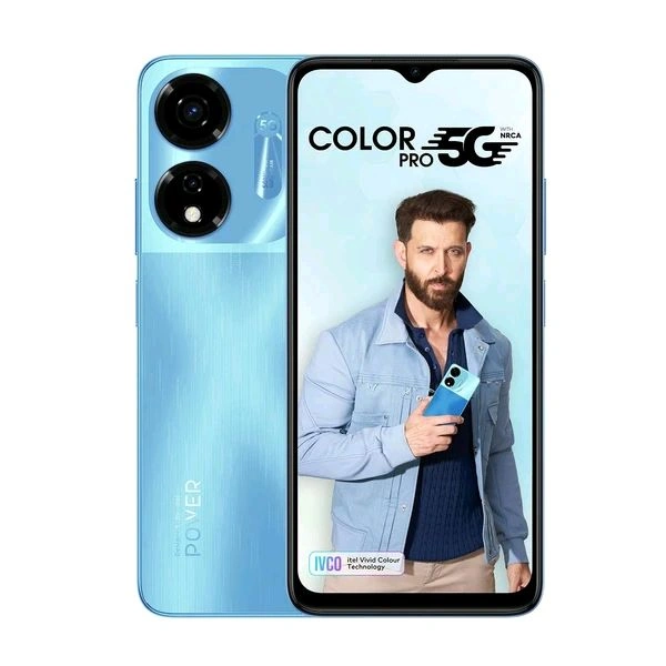 Itel COLOR PRO 5G | Color Changing Back | 6GB RAM+128GB ROM, Upto 12GB RAM with Memory Fusion| | Dimensity 6080 | 50MP AI Dual Rear Camera| 5000mAh Battery with 18W Type-C Fast Charging (River Blue)