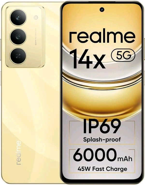 REALME Realme Smart Phone 14x 5G (Golden Glow, 6GB RAM, 128GB Storage)