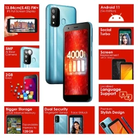 ITEL itel A27 2GB PLUS 32GB | 4000mAh Battery | Fingerprint PLUS Face Unlock (Crystal Blue)