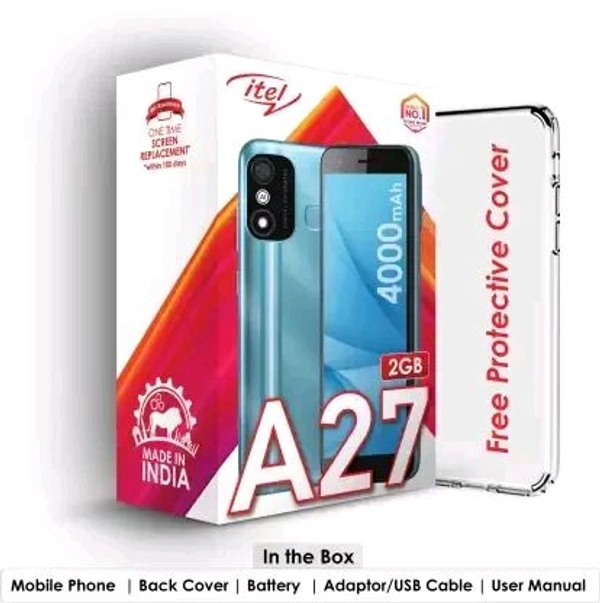 ITEL itel A27 2GB PLUS 32GB | 4000mAh Battery | Fingerprint PLUS Face Unlock (Crystal Blue)