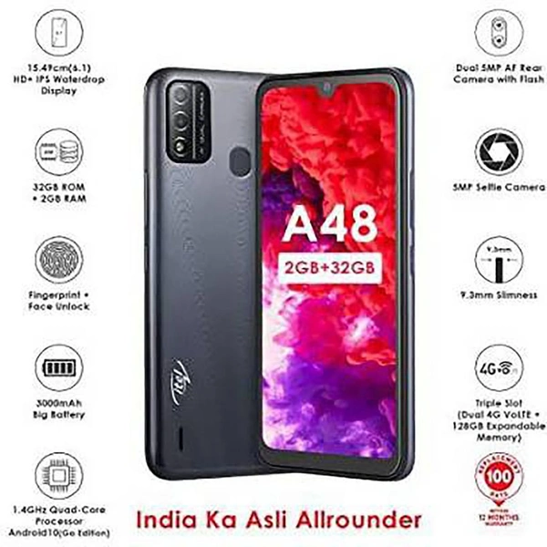 ITEL itel A48 32 GB 2GB (Black)