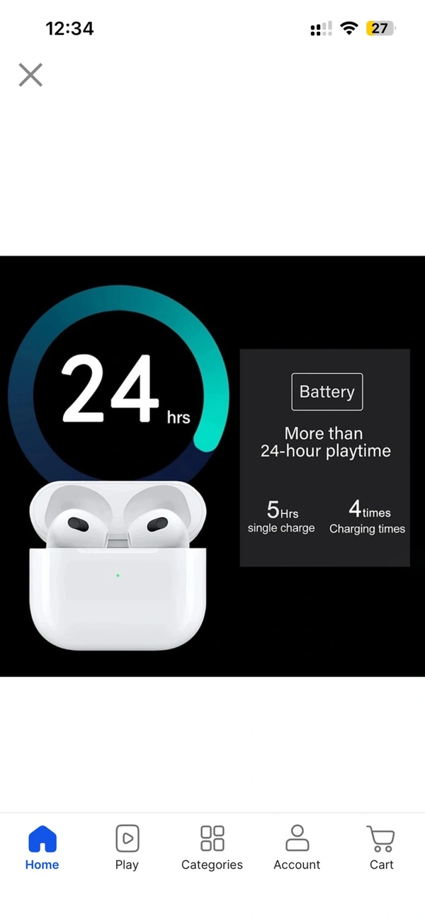 PROFITKART  AirPods 4 Wireless Earbuds, Bluetooth Headphones, Personalised Spatial Audio Bluetooth Headset (White, True Wireless) - White
