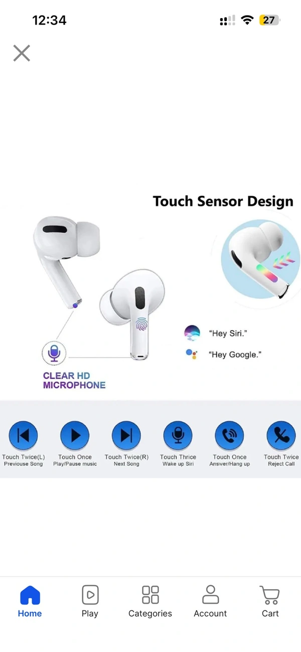 PROFITKART  AirPods 4 Wireless Earbuds, Bluetooth Headphones, Personalised Spatial Audio Bluetooth Headset (White, True Wireless) - White